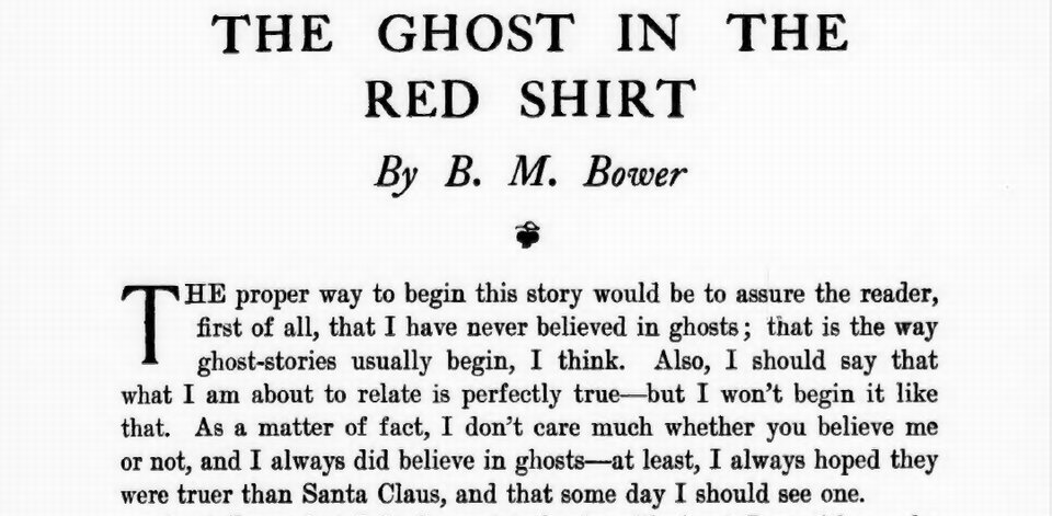 The Ghost in the Red Shirt by B. M. Bower